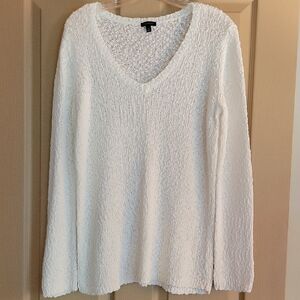 Talbots Ivory Crochet Knit Top, 100% Cotton